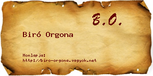 Biró Orgona névjegykártya